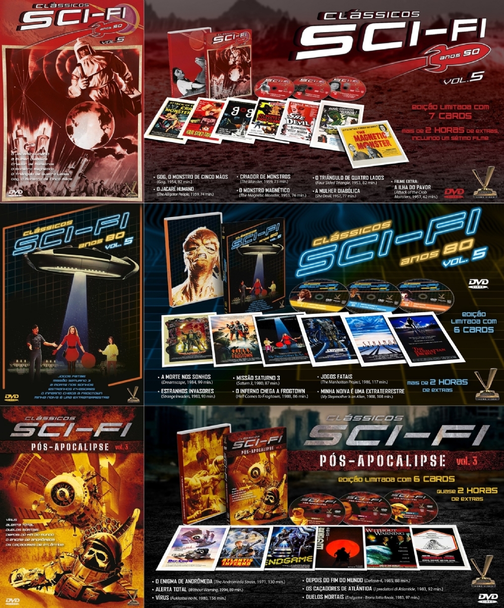 Lançamentos Pacote: Clássicos Sci-Fi (9 DVDs 19 Filmes)