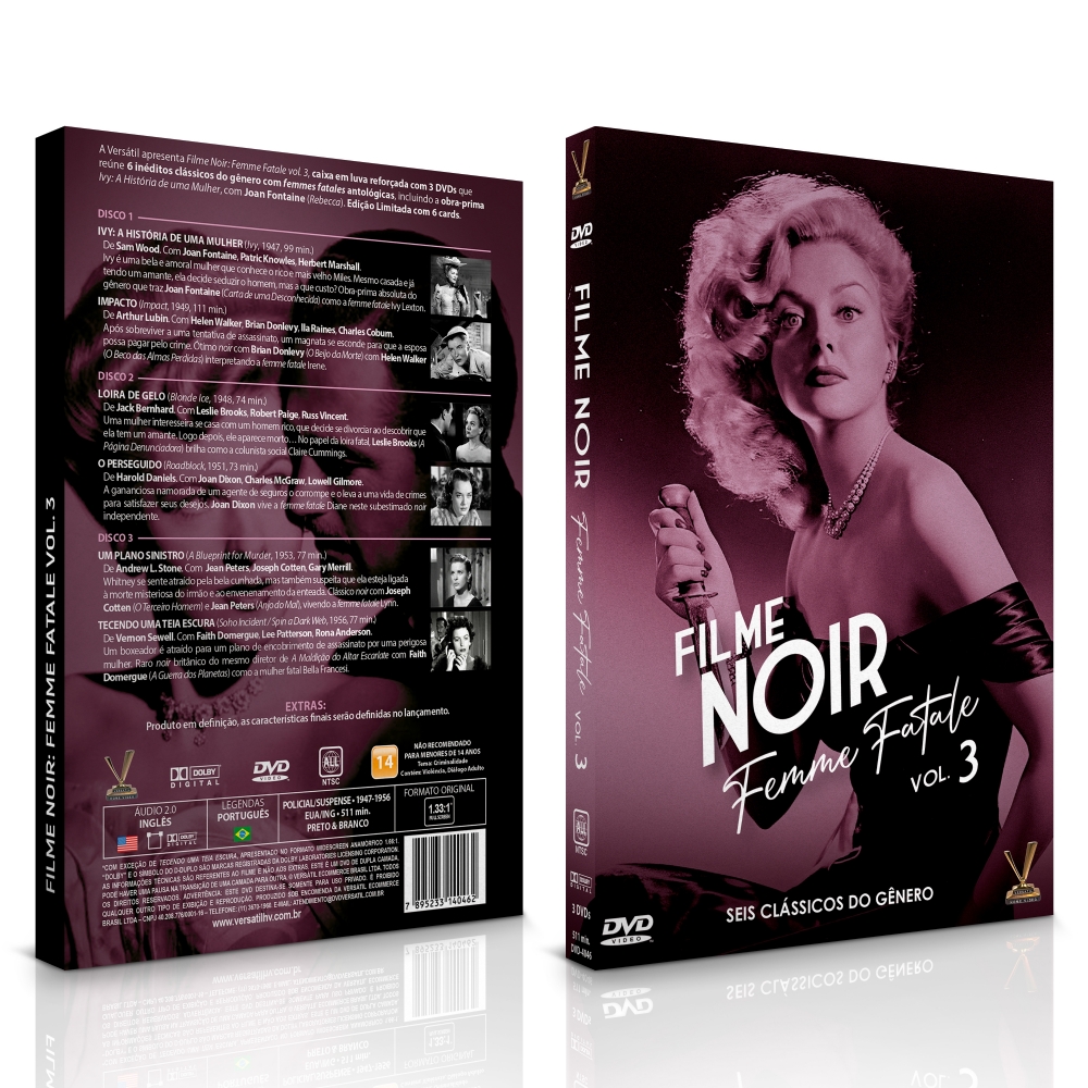 ジャンルノワール　DVD BOX 3 DVD - Filme Noir: Femme Fatale Vol. 3 - Edição Limitada Com 6